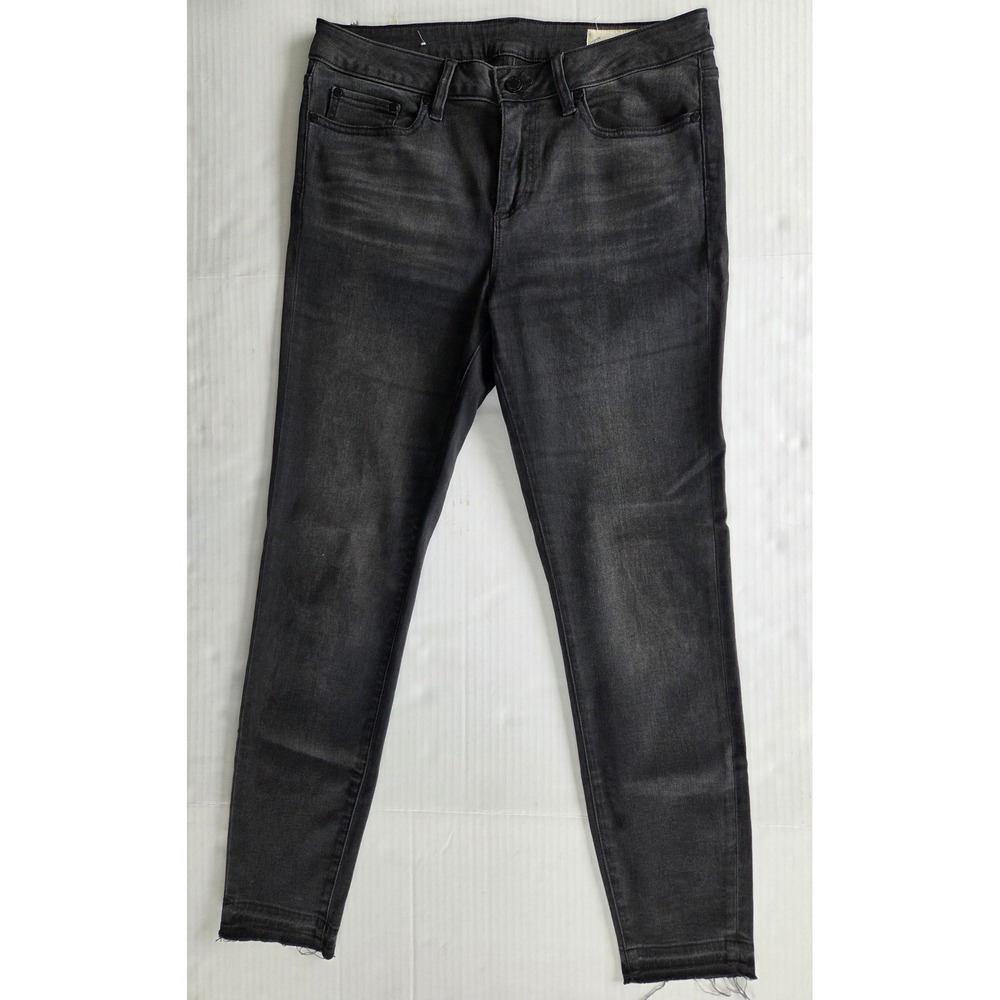 Two by Vince Camuto Womens Faded Black Skinny Jeans Raw Hem Size 30/10